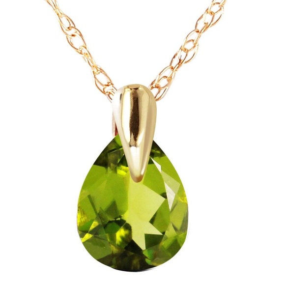 14K Gold Fond Kiss Peridot Necklace - Picture 1 of 2